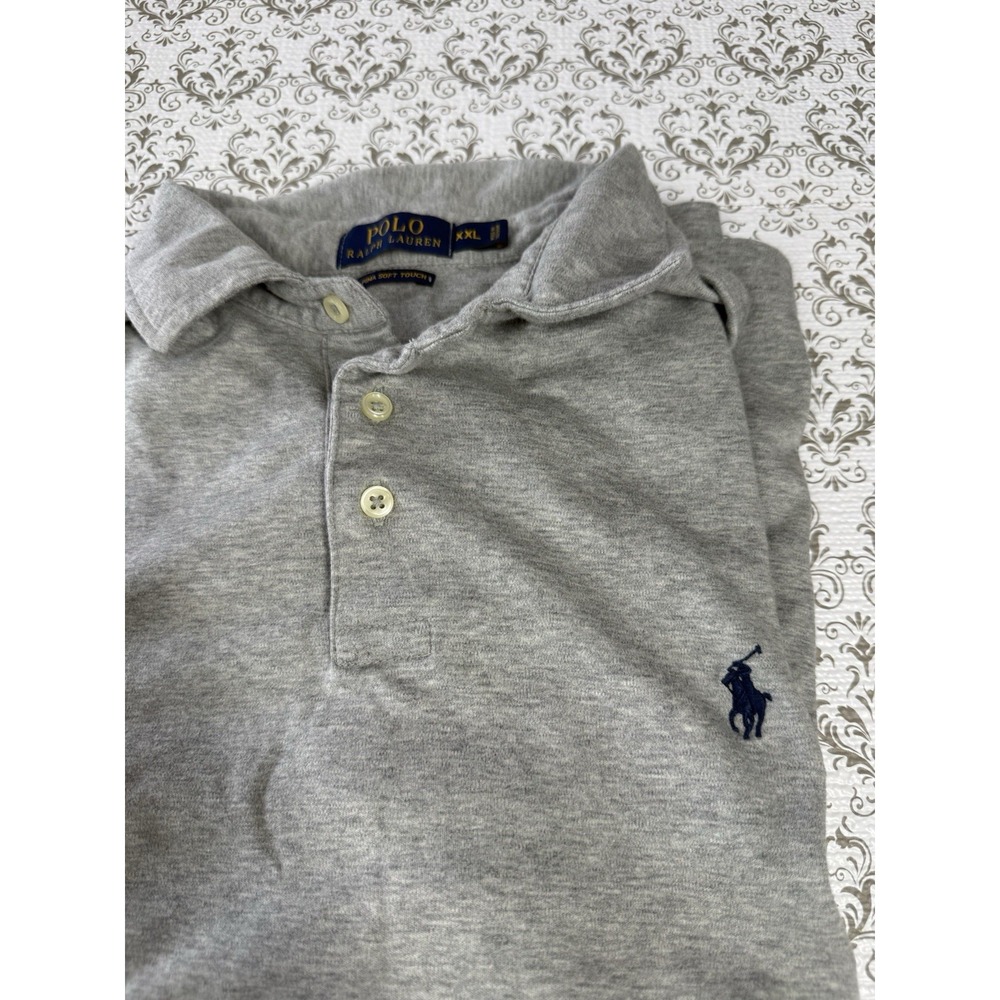 Polo Ralph Lauren Mens 2XL Soft Cotton Knit Short Sleeve Collar Shirt Flesh Pony